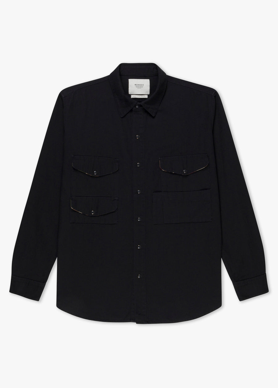 Cahill LS Black Herringbone