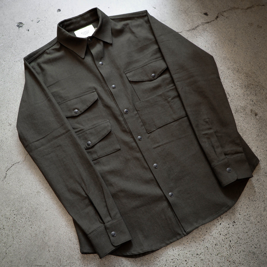 Cahill LS Olive Herringbone